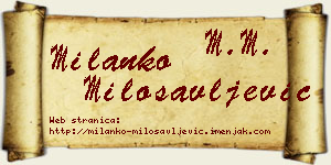 Milanko Milosavljević vizit kartica